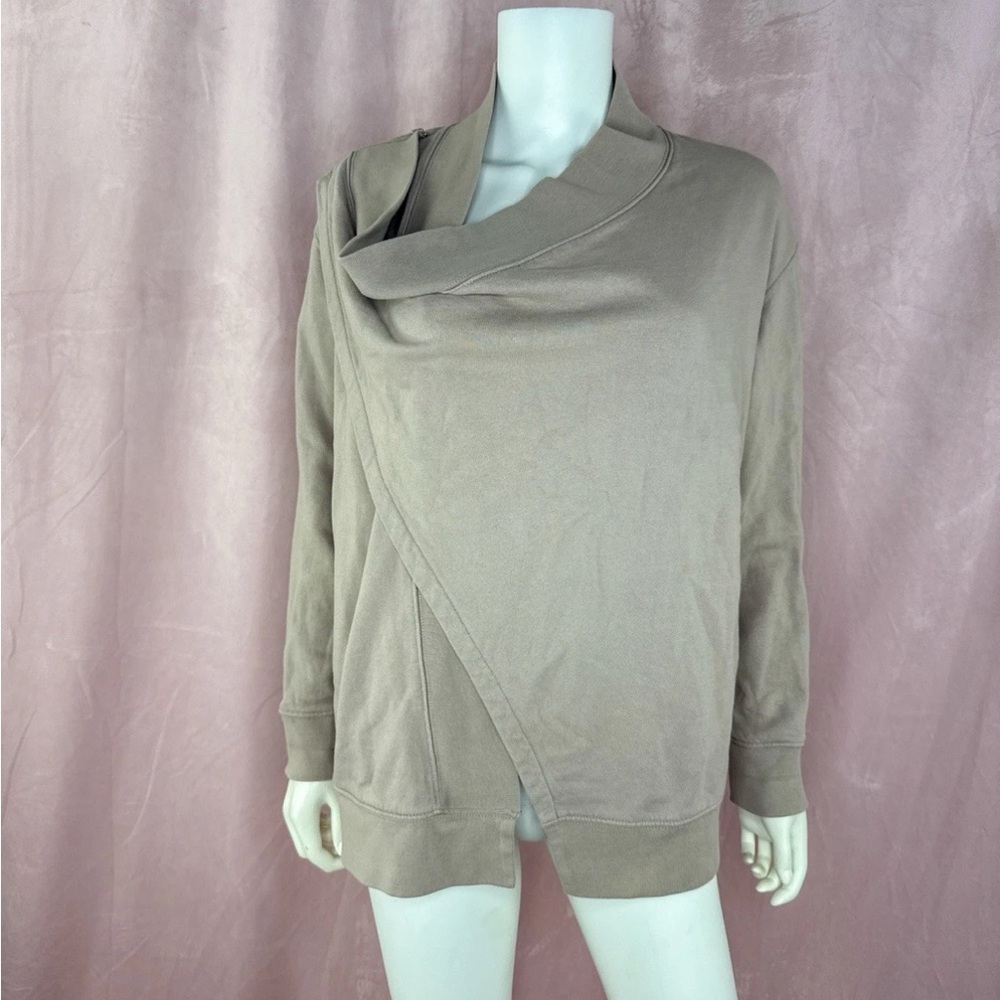 All saints Womens Beige 100% Cotton Zipper Dahlia Long Sleeve Sweater Size XS